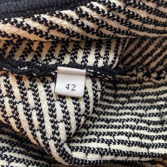 Sandro Paris Polie Dress Black and White Tweed Contrast Trim Women Size 10 - Picture 6 of 10